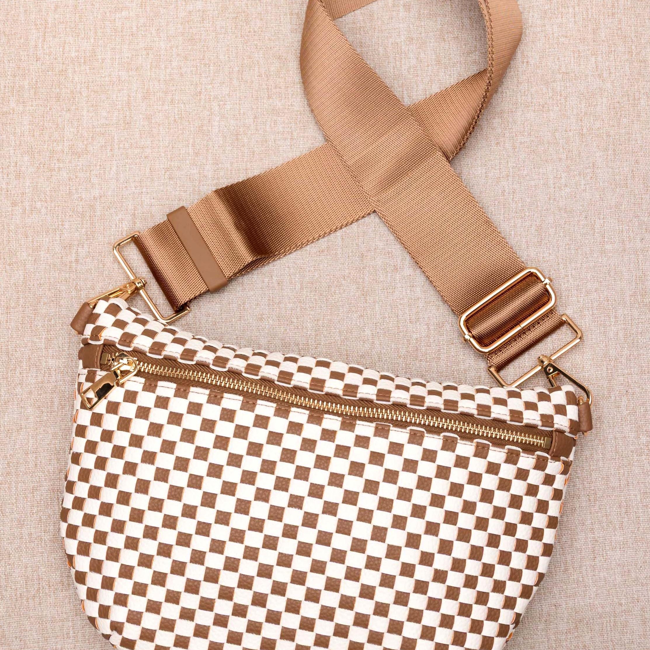 Aili's Corner On the Move Layla Woven Check Crossbody Bag