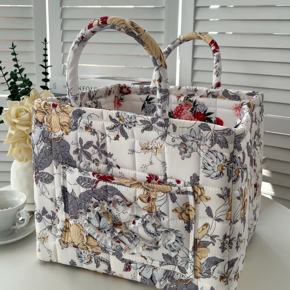 Carry It Cute Floral Quilted Storage Tote