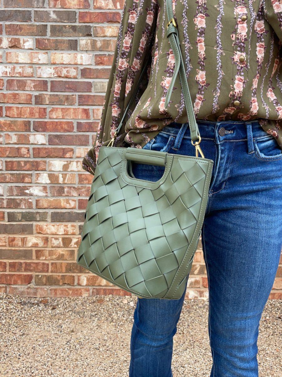 A Little Birdy Told Me Vintage Green Medium Tote-Women's Accessories-Shop Z & Joxa