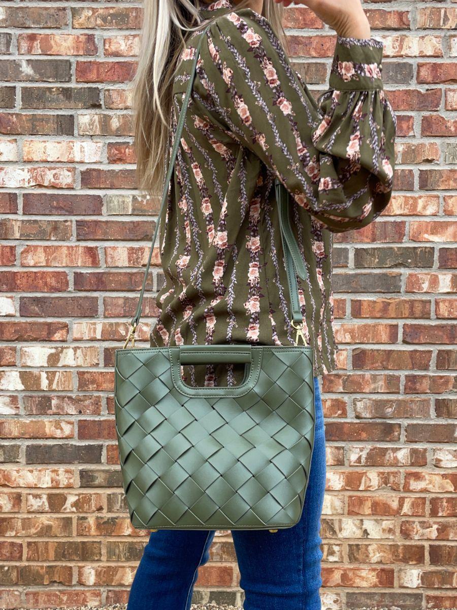 A Little Birdy Told Me Vintage Green Medium Tote-Women's Accessories-Shop Z & Joxa