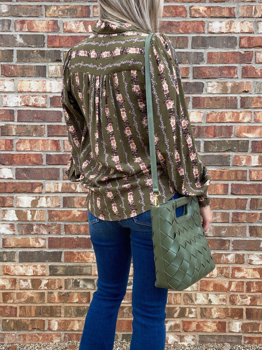 A Little Birdy Told Me Vintage Green Medium Tote-Women's Accessories-Shop Z & Joxa