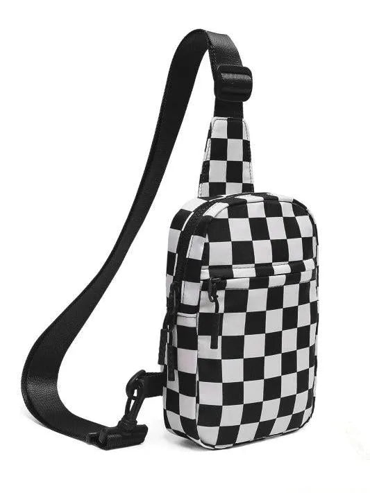Aili's Corner Boardwalk Kenzie Checkered Backpack Sling Bag-Women's Accessories-Shop Z & Joxa