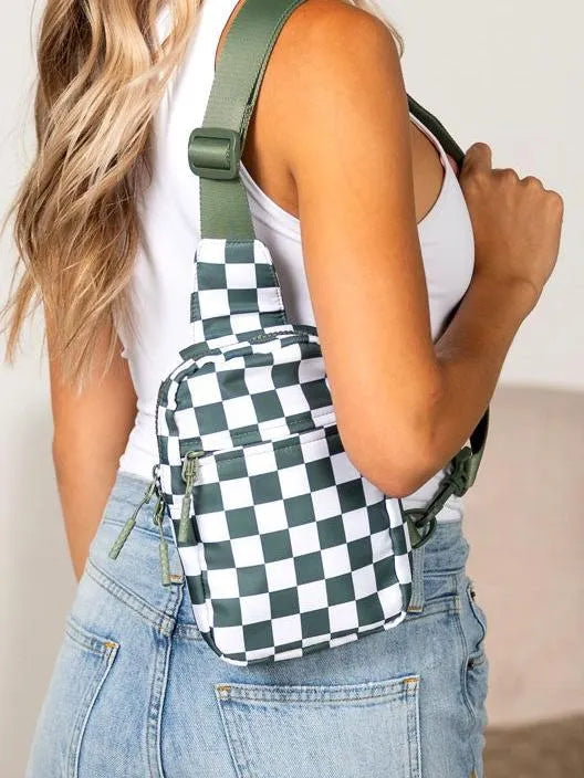 Aili's Corner Boardwalk Kenzie Checkered Backpack Sling Bag-Women's Accessories-Shop Z & Joxa