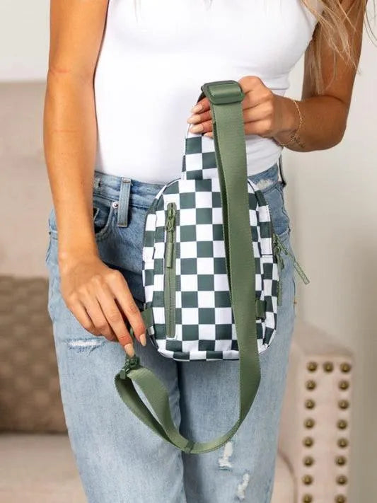 Aili's Corner Boardwalk Kenzie Checkered Backpack Sling Bag-Women's Accessories-Shop Z & Joxa