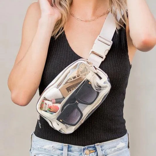 Aili’s Corner Juni Summer Daze Clear Stadium Belt Bag-Women's Accessories-Shop Z & Joxa
