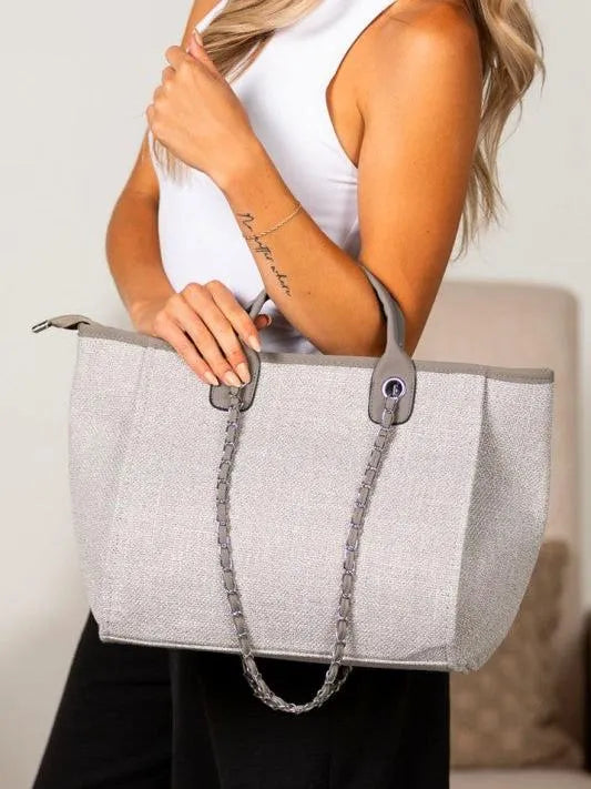 Aili's Corner Metro Tweed Large Tote Bag-Women's Accessories-Shop Z & Joxa