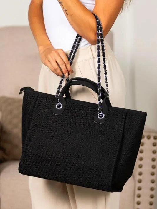 Aili's Corner Metro Tweed Large Tote Bag-Women's Accessories-Shop Z & Joxa