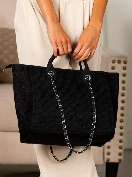 Aili's Corner Metro Tweed Large Tote Bag-Women's Accessories-Shop Z & Joxa