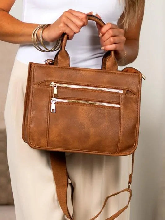 Aili's Corner Modern Mosaic Jordan Checkered Accent Tote-Women's Accessories-Shop Z & Joxa