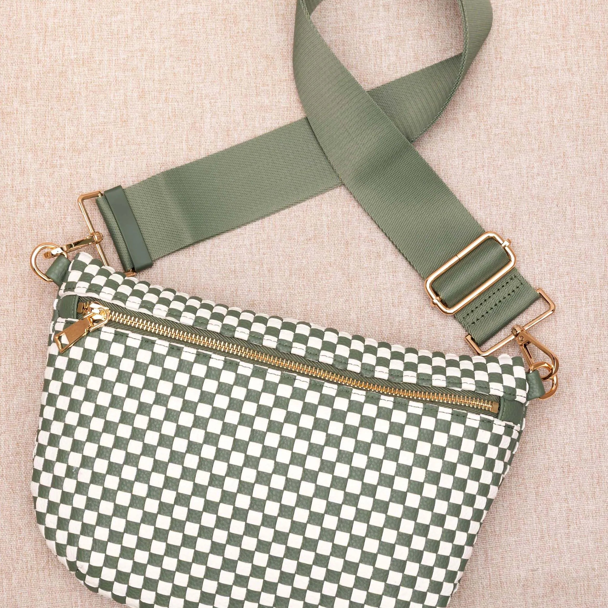 Aili's Corner On the Move Layla Woven Check Crossbody Bag-Women's Accessories-Shop Z & Joxa