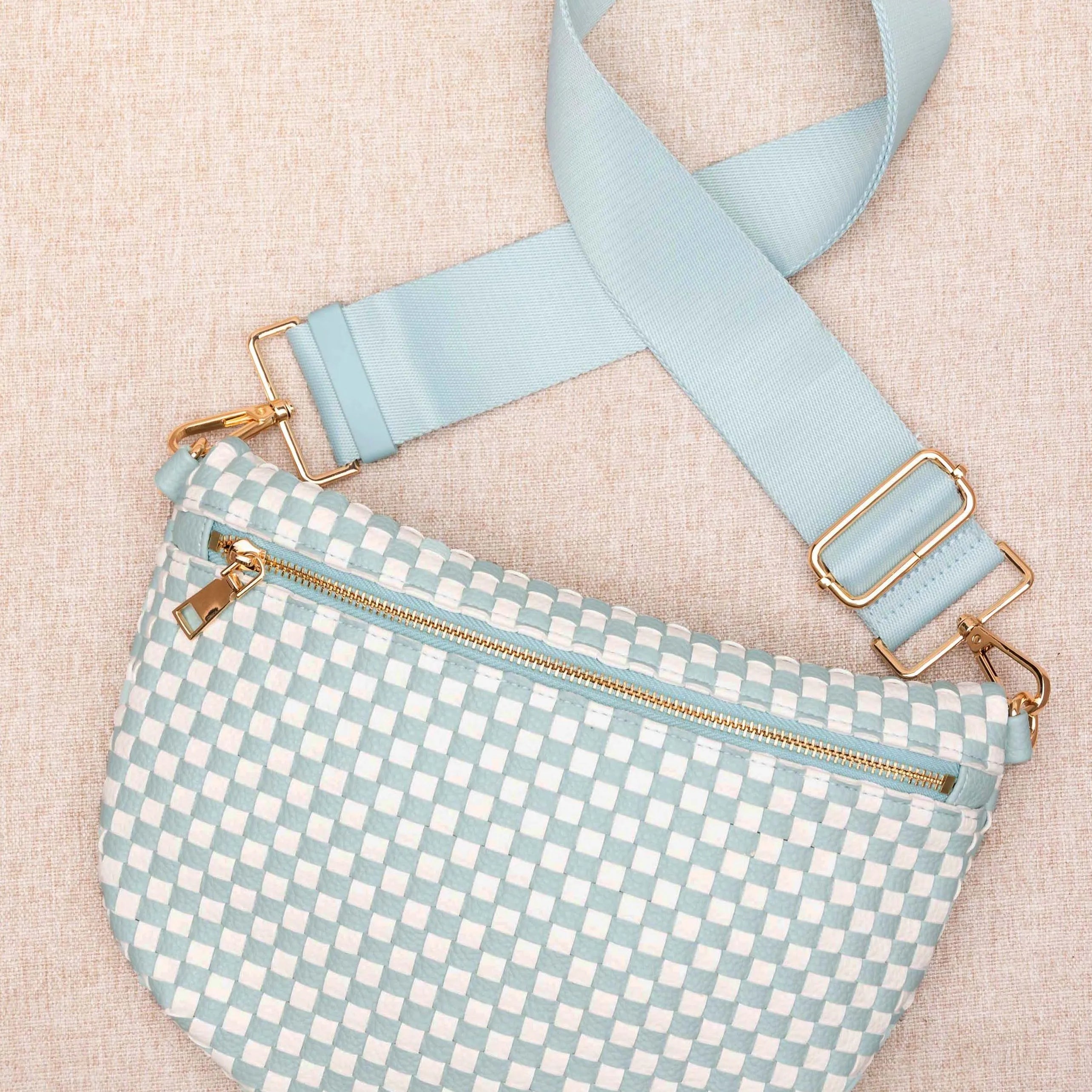 Aili's Corner On the Move Layla Woven Check Crossbody Bag-Women's Accessories-Shop Z & Joxa
