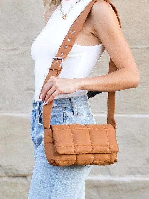 Aili’s Corner Selma Cloudberry Foldover Puffer Crossbody-Women's Accessories-Shop Z & Joxa