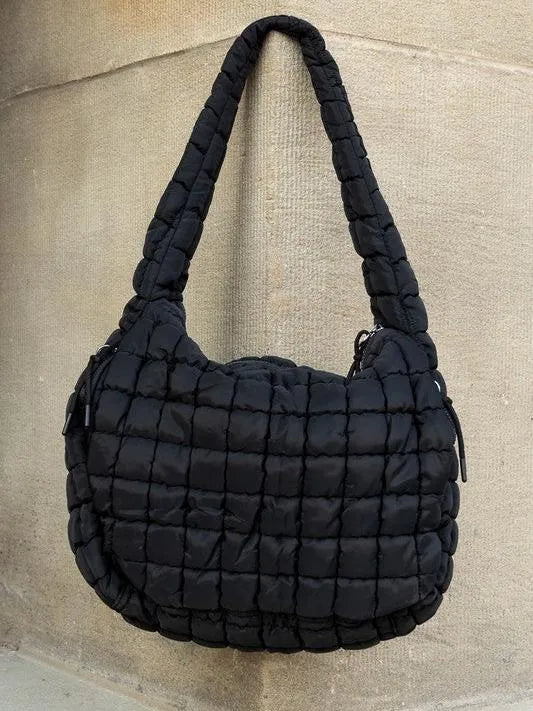 Aili’s Corner Taylor Marshmallow Mist Quilted Puffer Tote-Women's Accessories-Shop Z & Joxa