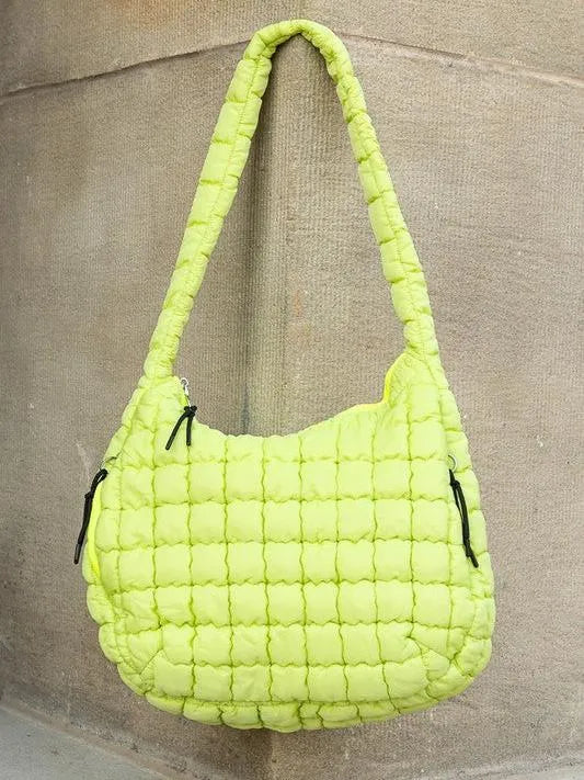 Aili’s Corner Taylor Marshmallow Mist Quilted Puffer Tote-Women's Accessories-Shop Z & Joxa