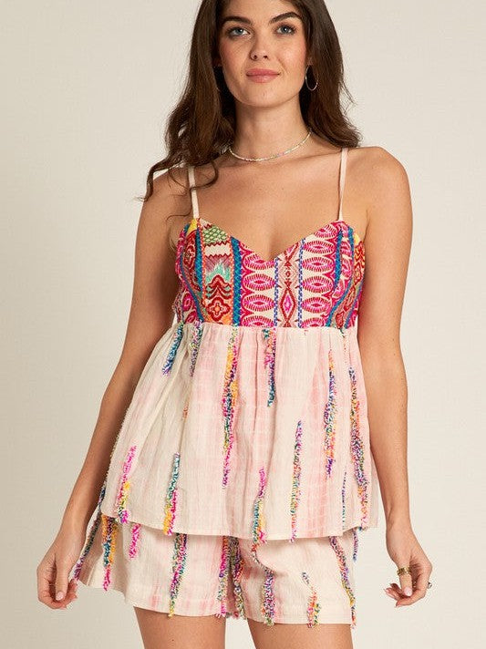 All You Need is a Splash of Color Shorts + Tank Matching Set-Women's Sets-Shop Z & Joxa