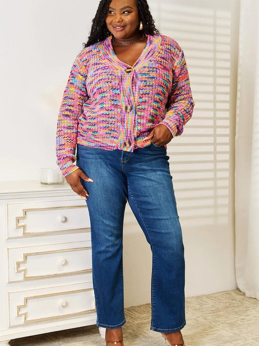 Angel Wings Sweet Mirage V-Neck Long Sleeve Knit Cardigan-Women's Shirts & Tops-Shop Z & Joxa