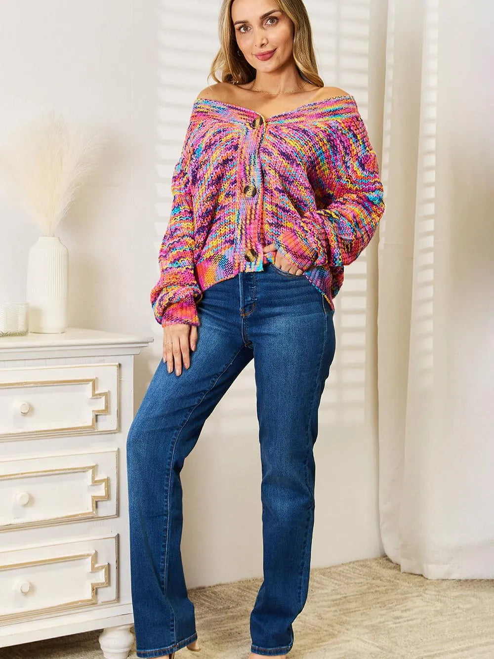 Angel Wings Sweet Mirage V-Neck Long Sleeve Knit Cardigan-Women's Shirts & Tops-Shop Z & Joxa