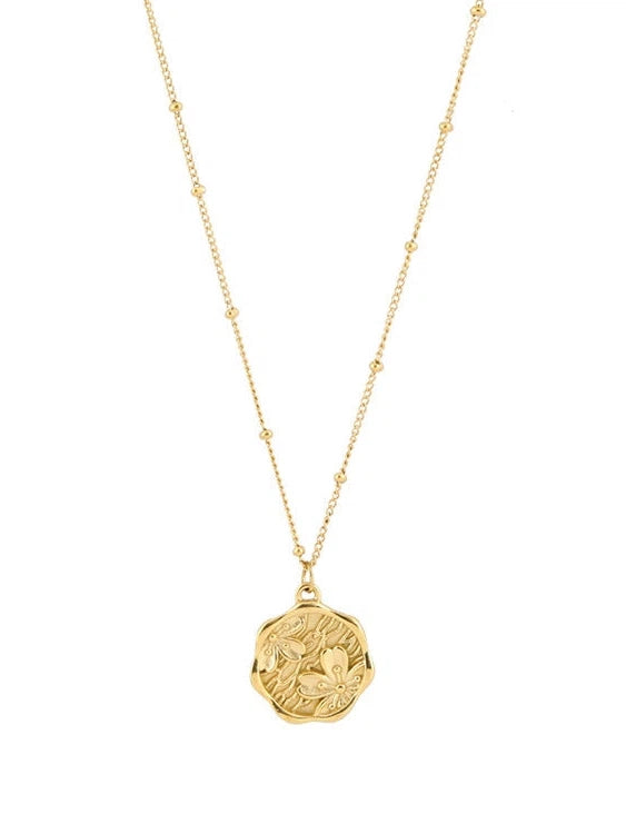 As Sweet as a Cherry Blossom Gold Pendent Necklace-Women's Accessories-Shop Z & Joxa