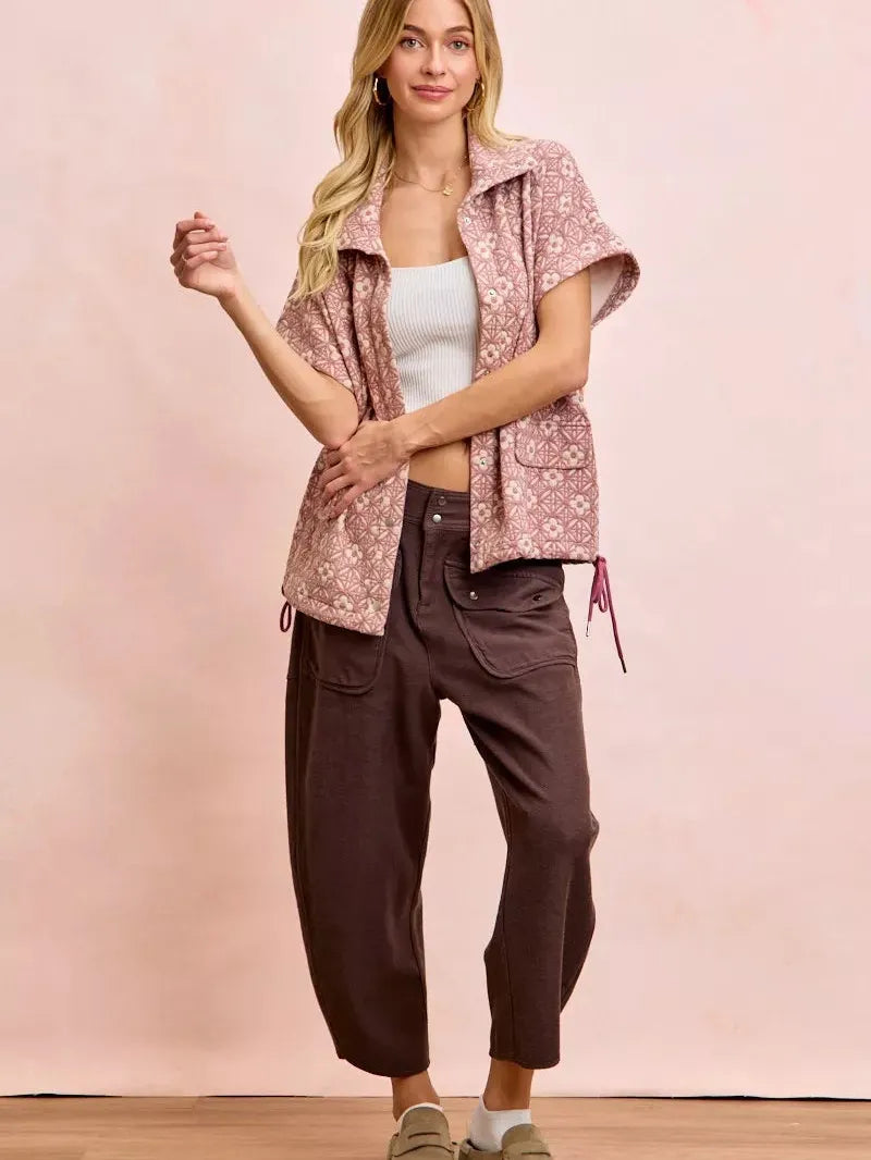 BiBi Pocket Full of Comfort Washed Terry Vintage Crop Pants-Women's Pants-Shop Z & Joxa