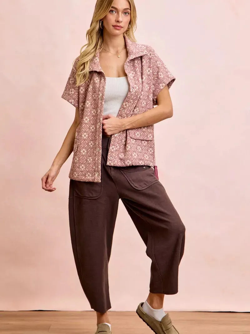 BiBi Pocket Full of Comfort Washed Terry Vintage Crop Pants-Women's Pants-Shop Z & Joxa