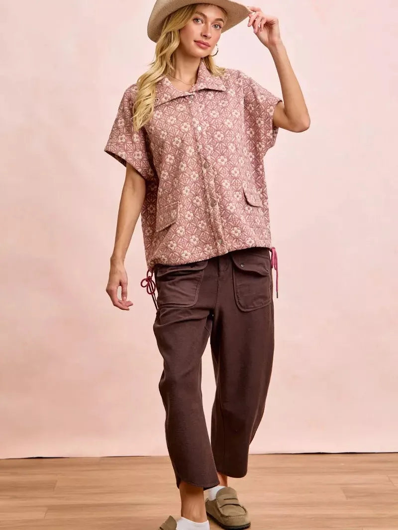 BiBi Pocket Full of Comfort Washed Terry Vintage Crop Pants-Women's Pants-Shop Z & Joxa