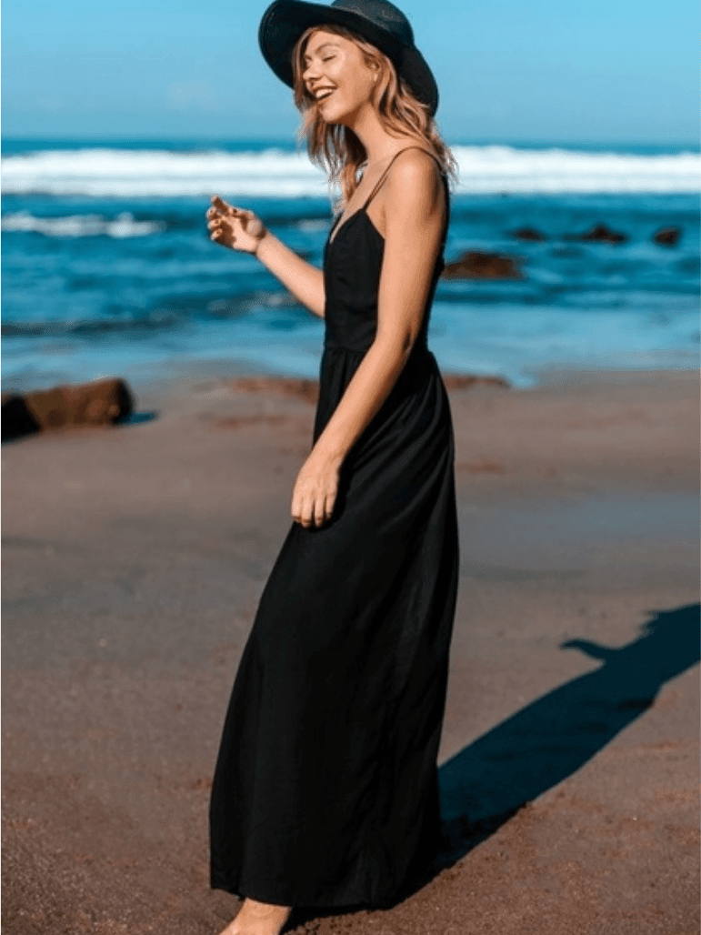 Black Maxi Vacation Dress | Ethical Fashion-Women's Dresses-Shop Z & Joxa