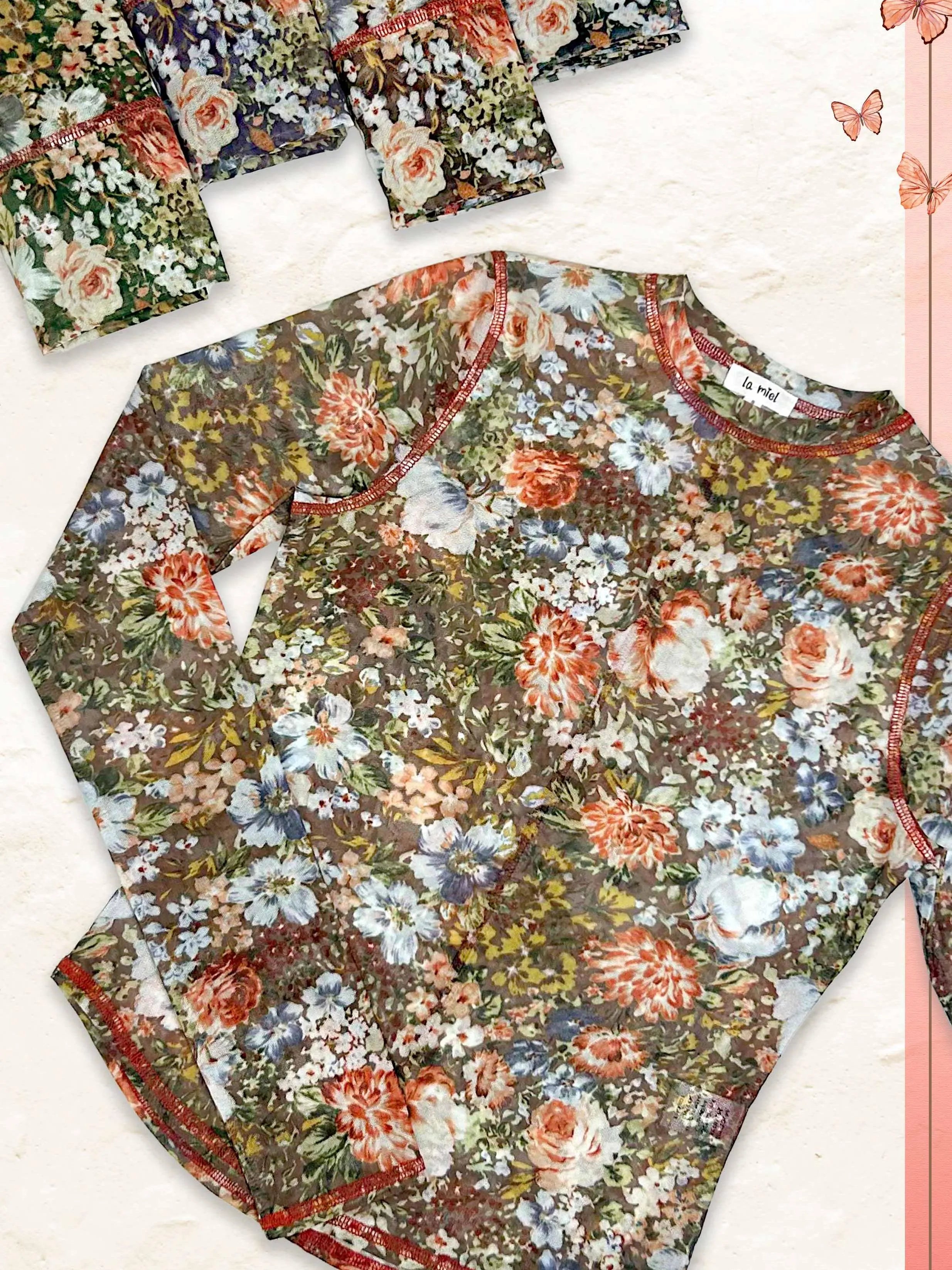 Bloom & Layer Sheer Black Floral Mesh Top-Women's Shirts & Tops-Shop Z & Joxa