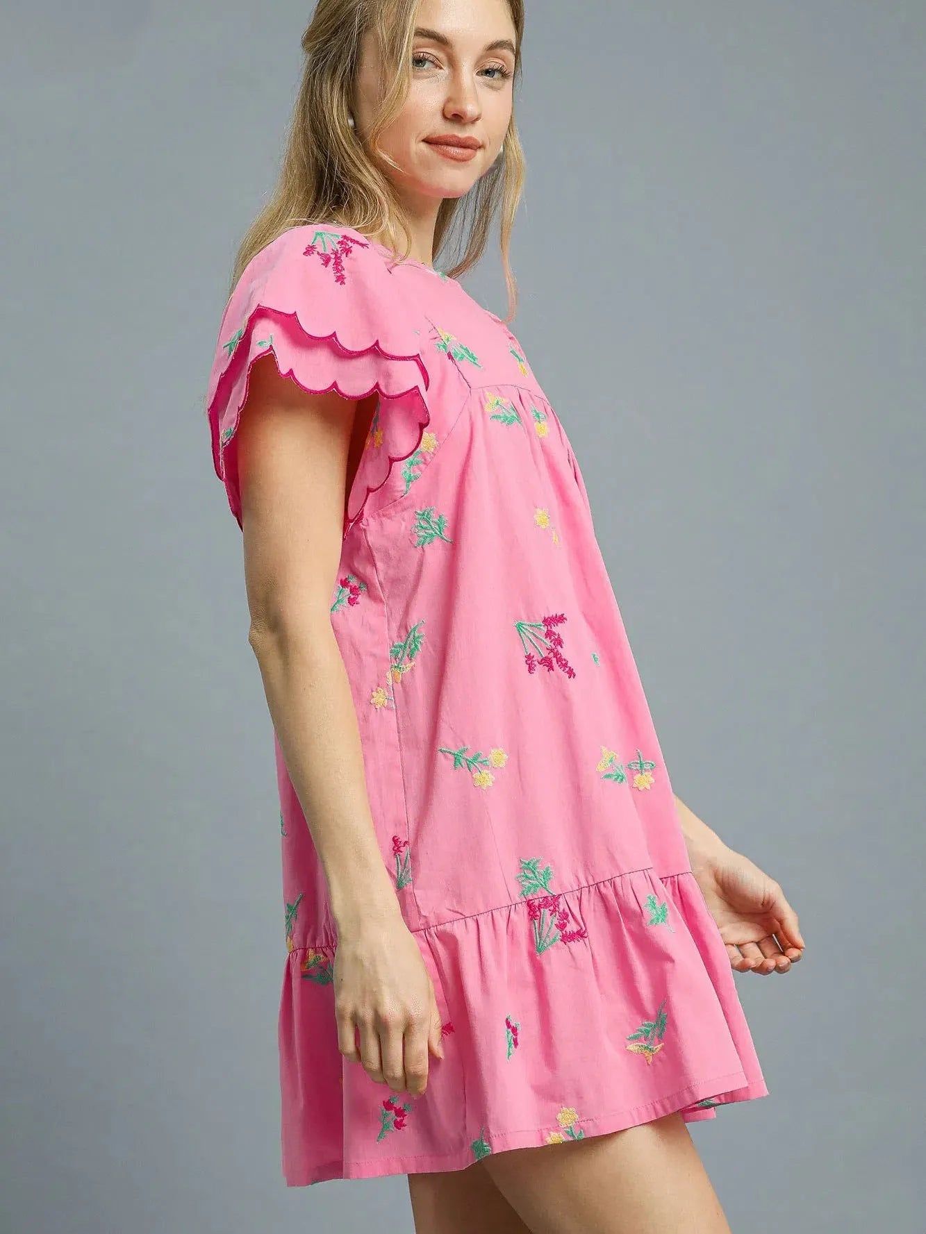 Blush Breeze and Daydreams Short Sleeve Floral Mini Dress-Women's Dresses-Shop Z & Joxa