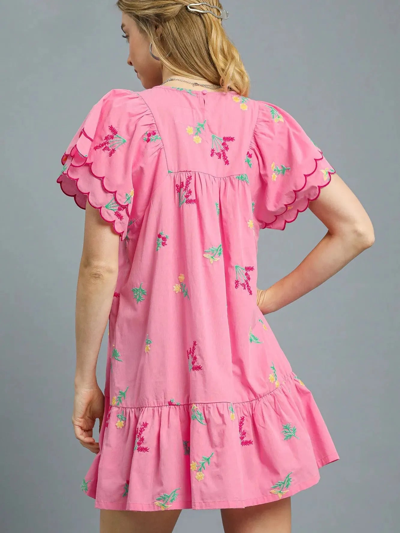 Blush Breeze and Daydreams Short Sleeve Floral Mini Dress-Women's Dresses-Shop Z & Joxa