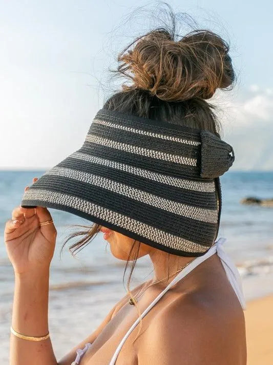 Bow & Go Wide Brim Visor – Fold, Flaunt, Repeat-Women's Accessories-Shop Z & Joxa