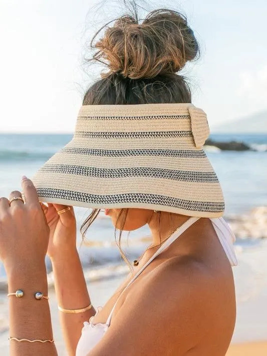 Bow & Go Wide Brim Visor – Fold, Flaunt, Repeat-Women's Accessories-Shop Z & Joxa