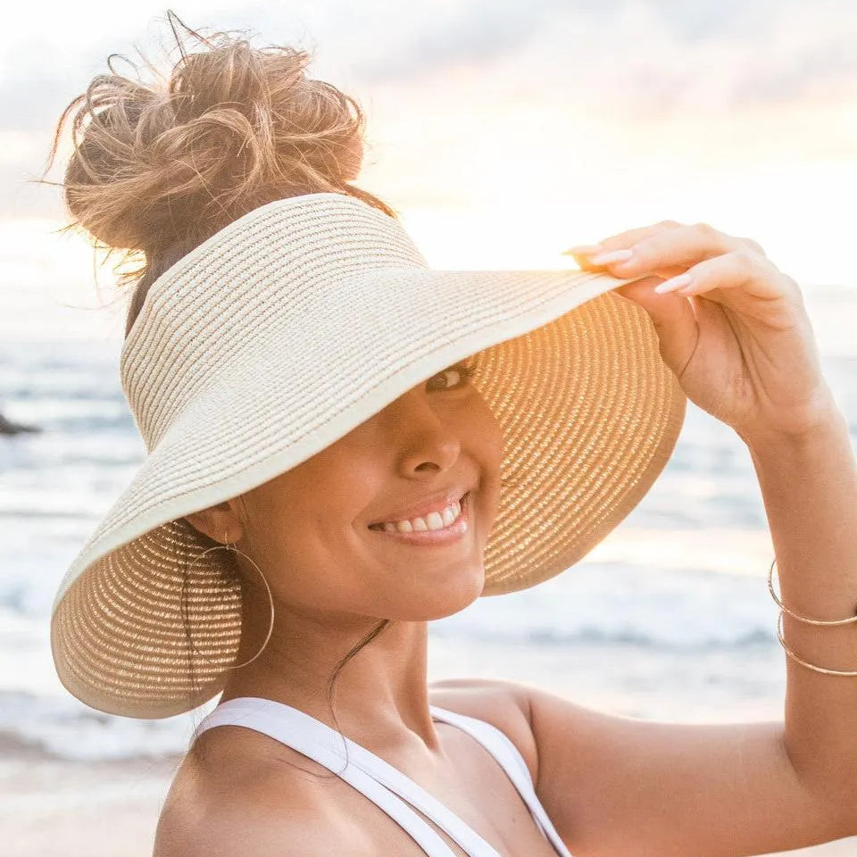 Bow & Go Wide Brim Visor-Women's Accessories-Shop Z & Joxa