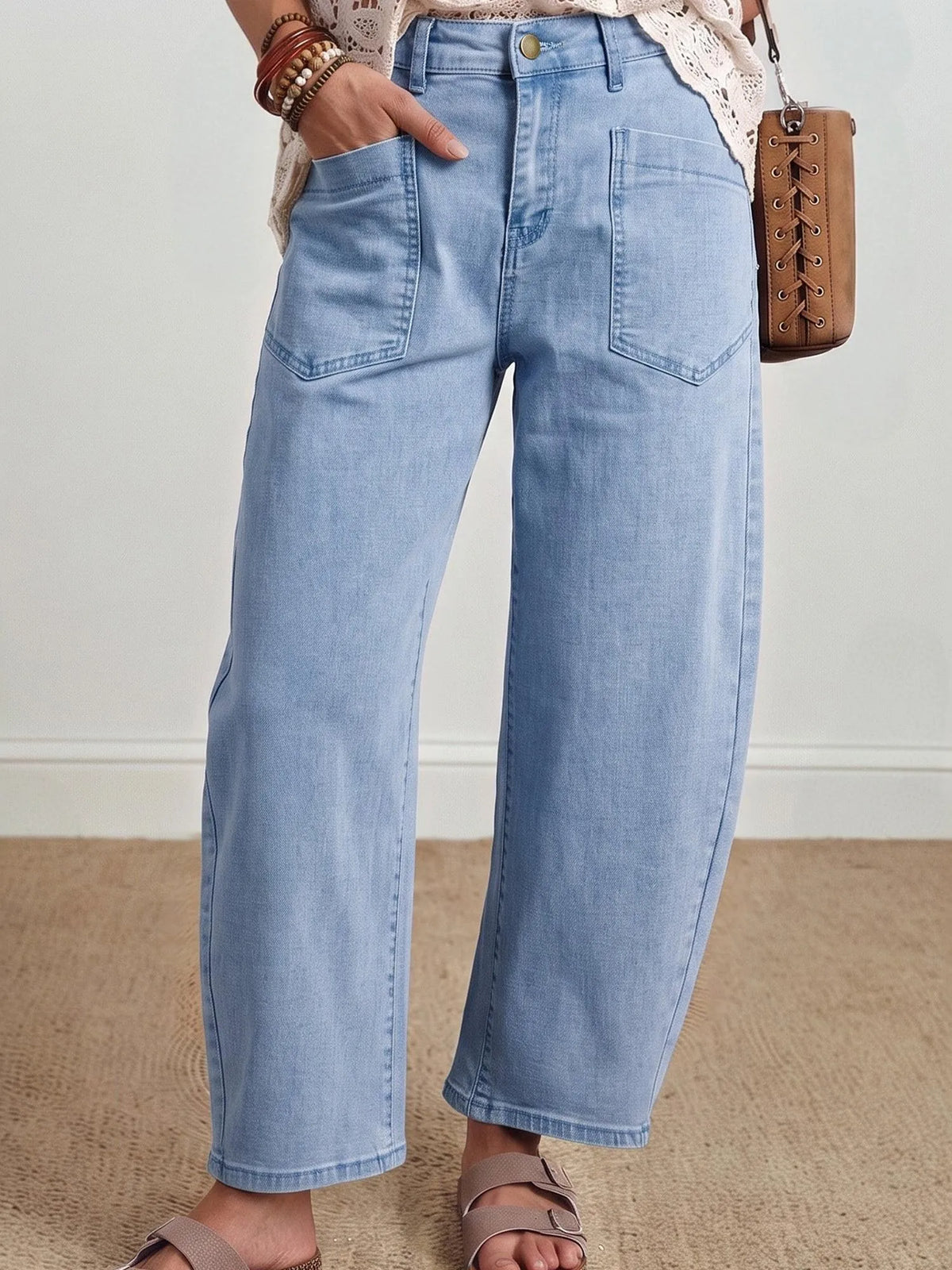 Briar Patch Barrel Jeans with Patch Pockets-Women's Jeans-Shop Z & Joxa