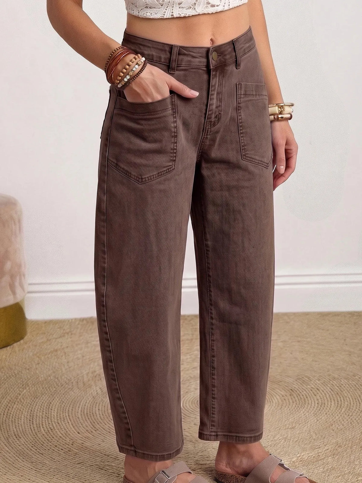 Briar Patch Barrel Jeans with Patch Pockets-Women's Jeans-Shop Z & Joxa