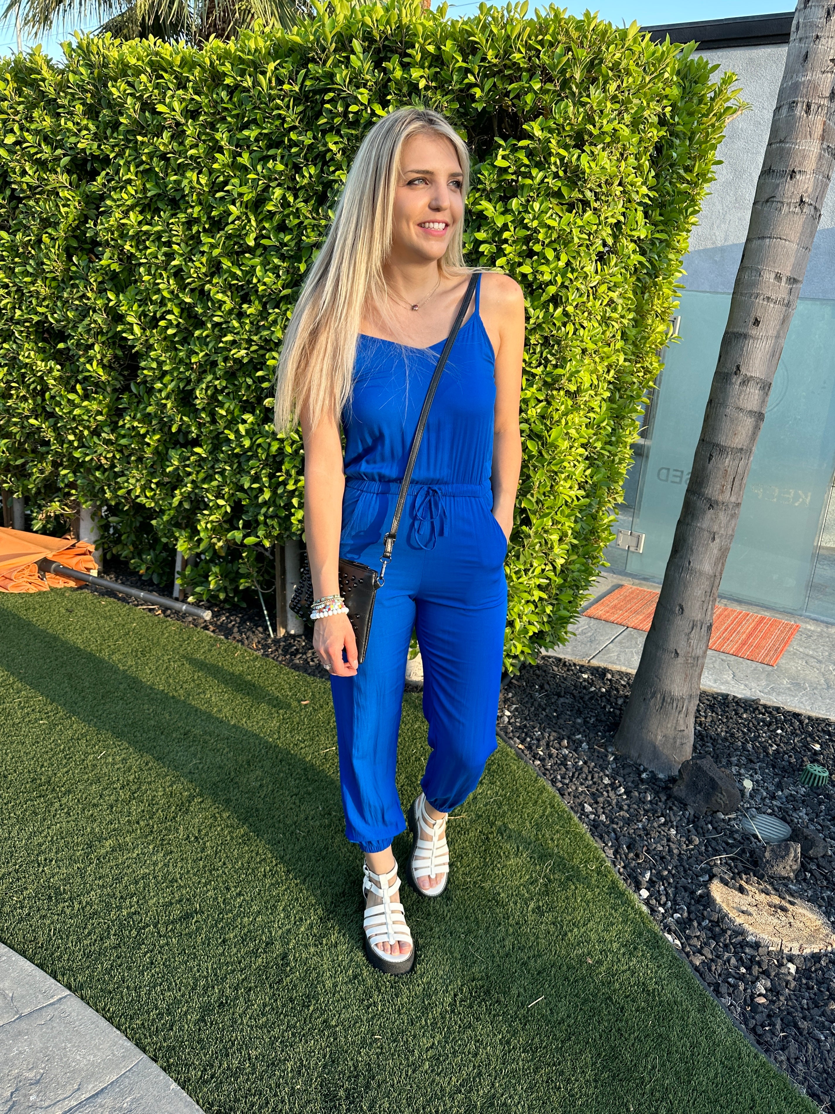 Bright Blue Tank Jumper | Ethical Fashion-Women's Jumpsuits-Shop Z & Joxa