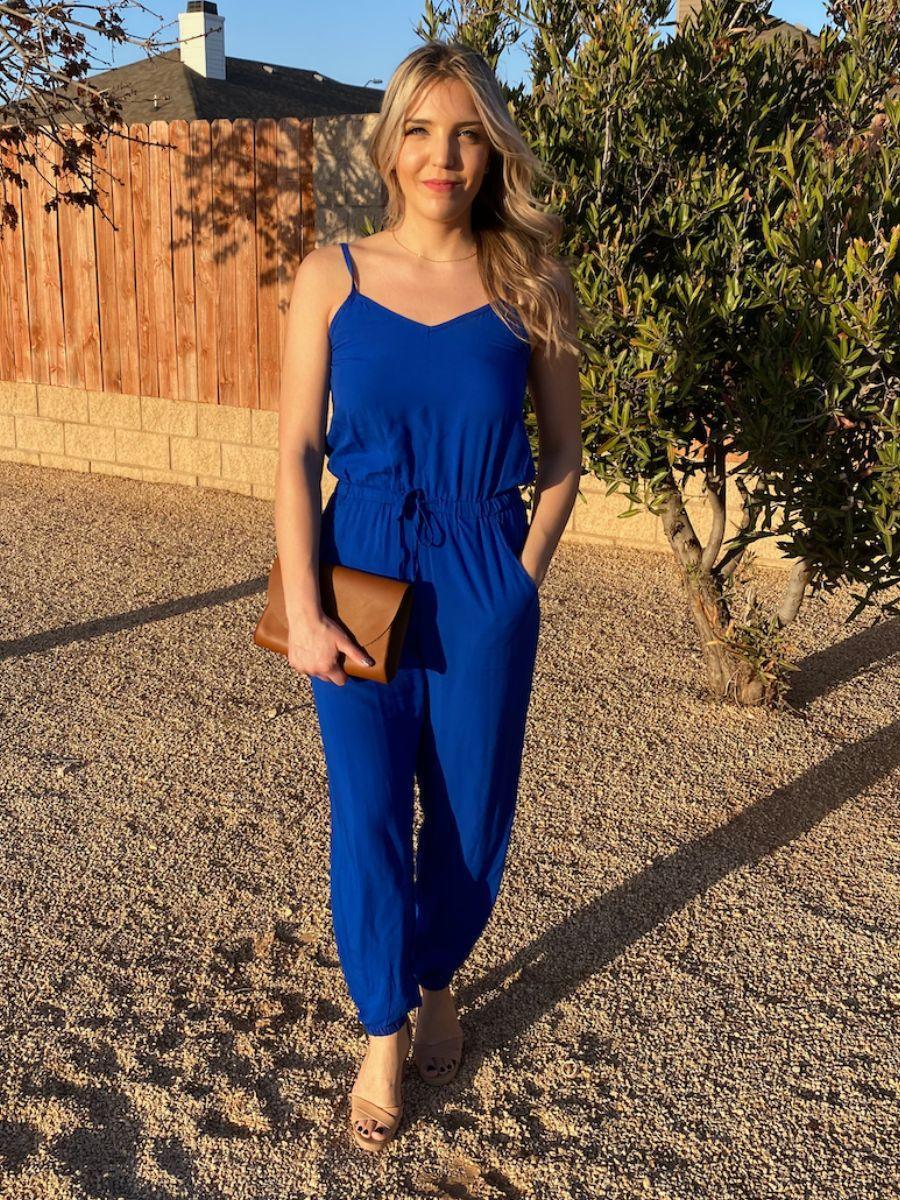 Bright Blue Tank Jumper | Ethical Fashion-Women's Jumpsuits-Shop Z & Joxa