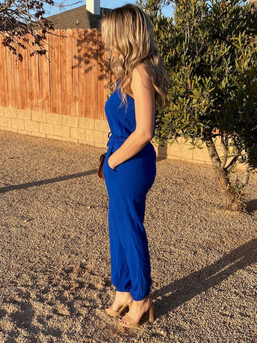 Bright Blue Tank Jumper | Ethical Fashion-Women's Jumpsuits-Shop Z & Joxa