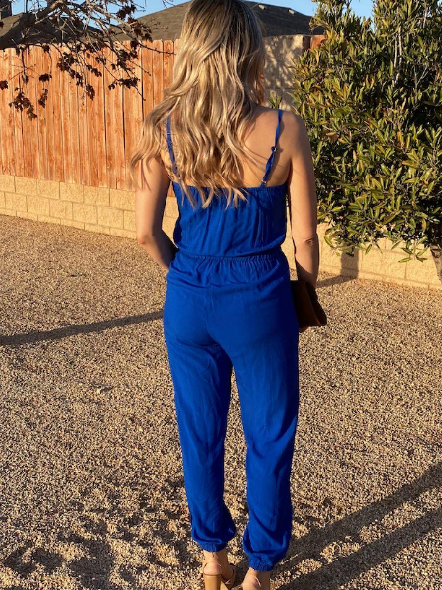 Bright Blue Tank Jumper | Ethical Fashion-Women's Jumpsuits-Shop Z & Joxa