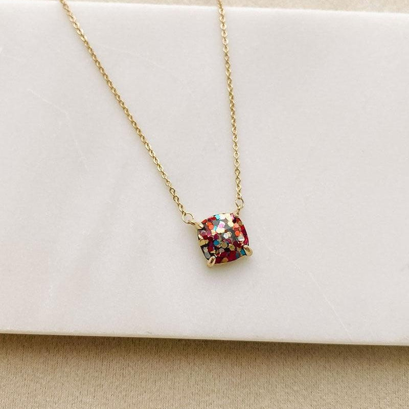 Burst of Confetti Gold Chain Necklace-Women's Accessories-Shop Z & Joxa