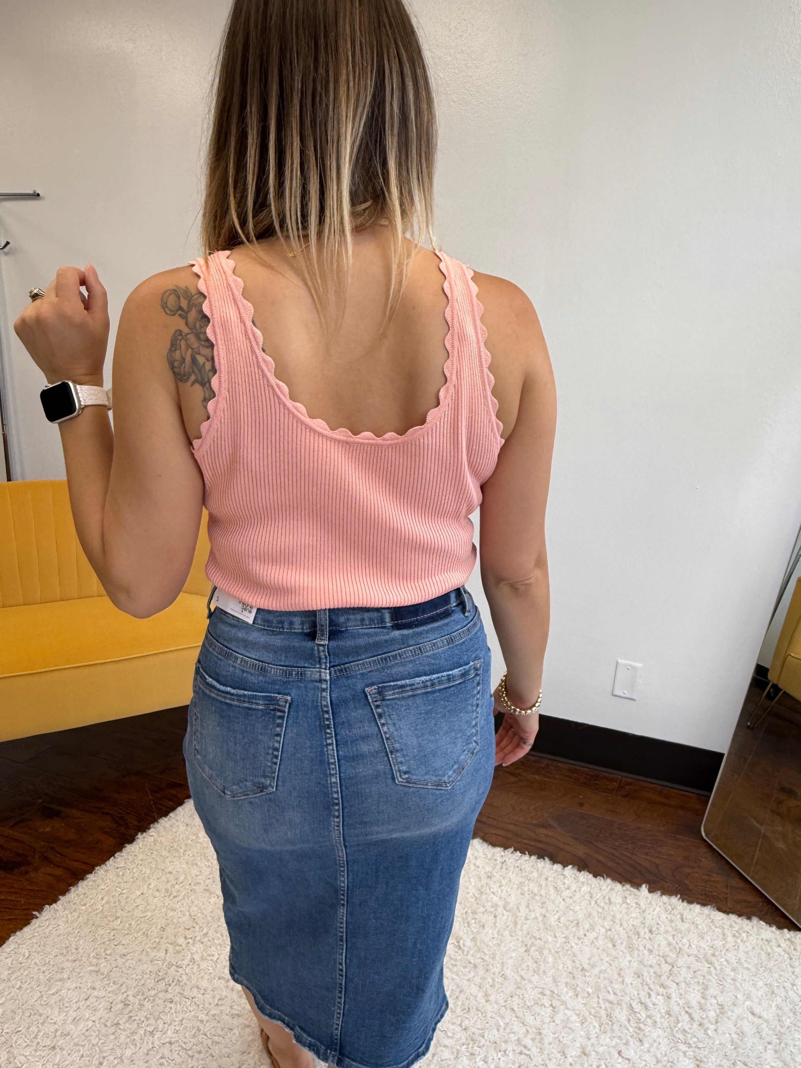 Classy with a Side of Sassy Scalloped Tank Top-Women's Shirts & Tops-Shop Z & Joxa