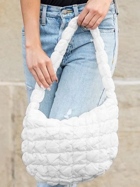 Cloud Captions Quilted Puffer Shoulder Bag-Women's Accessories-Shop Z & Joxa
