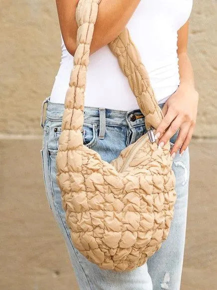 Cloud Captions Quilted Puffer Shoulder Bag-Women's Accessories-Shop Z & Joxa