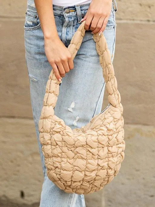 Cloud Captions Quilted Puffer Shoulder Bag-Women's Accessories-Shop Z & Joxa