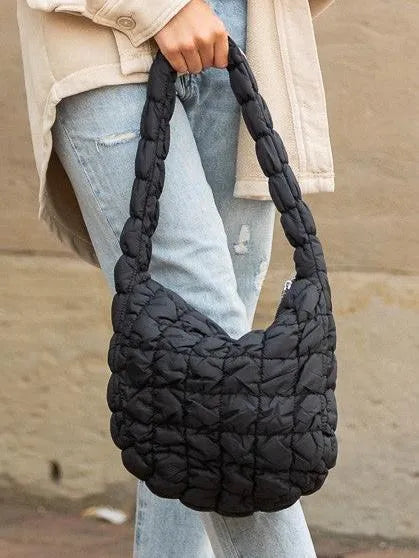 Cloud Captions Quilted Puffer Shoulder Bag-Women's Accessories-Shop Z & Joxa
