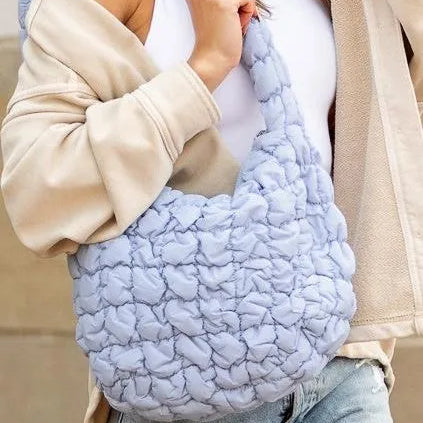 Cloud Captions Quilted Puffer Shoulder Bag-Women's Accessories-Shop Z & Joxa