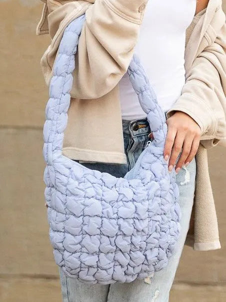 Cloud Captions Quilted Puffer Shoulder Bag-Women's Accessories-Shop Z & Joxa