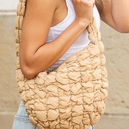 Cloud Captions Quilted Puffer Shoulder Bag-Women's Accessories-Shop Z & Joxa