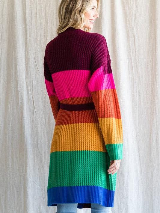 Color Like a Boss Colorful Knit Long Cardigan-Women's Shirts & Tops-Shop Z & Joxa