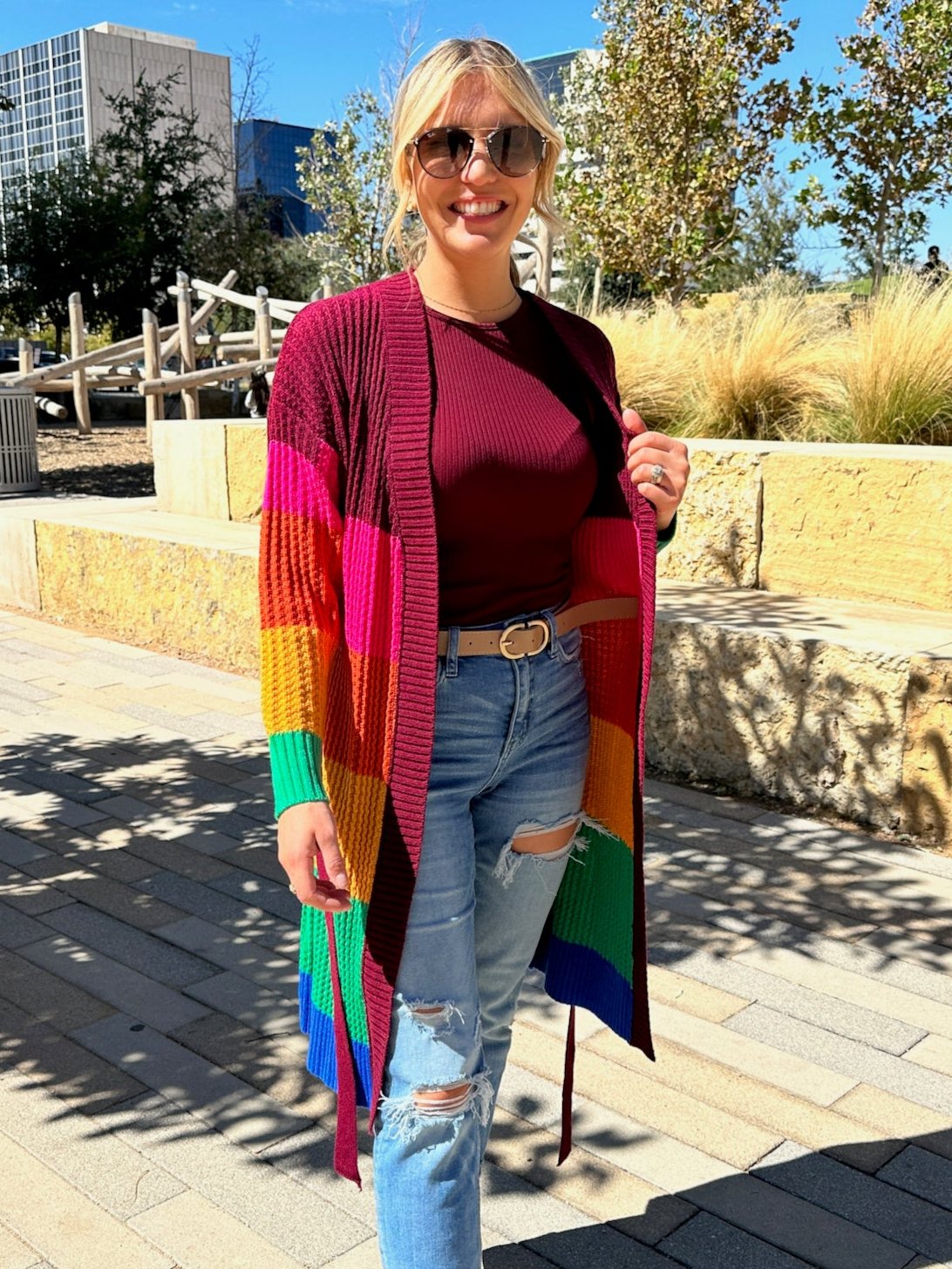 Color Like a Boss Colorful Knit Long Cardigan-Women's Shirts & Tops-Shop Z & Joxa