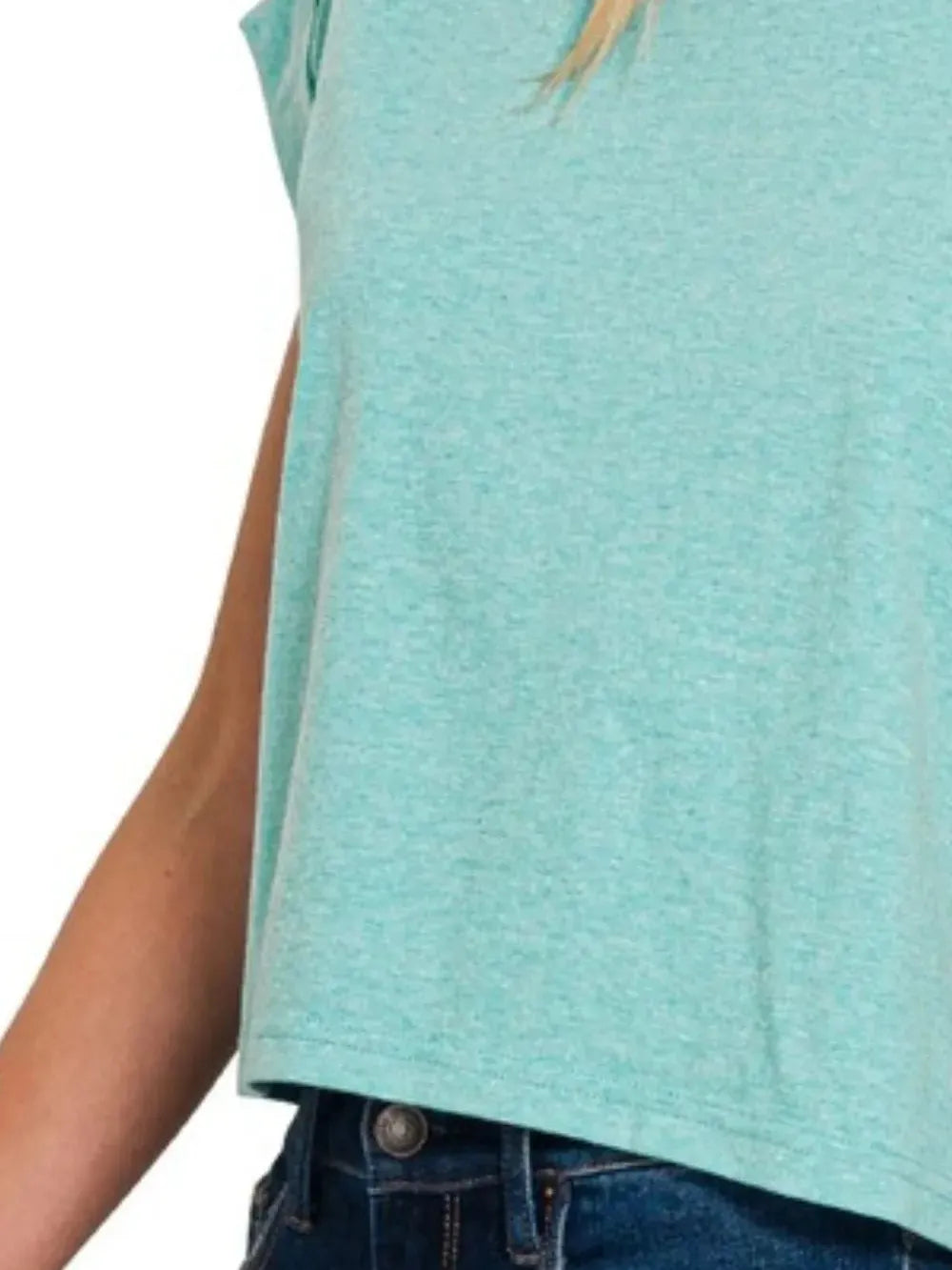 Cool Mint Moment Cropped Tee-Women's Shirts & Tops-Shop Z & Joxa